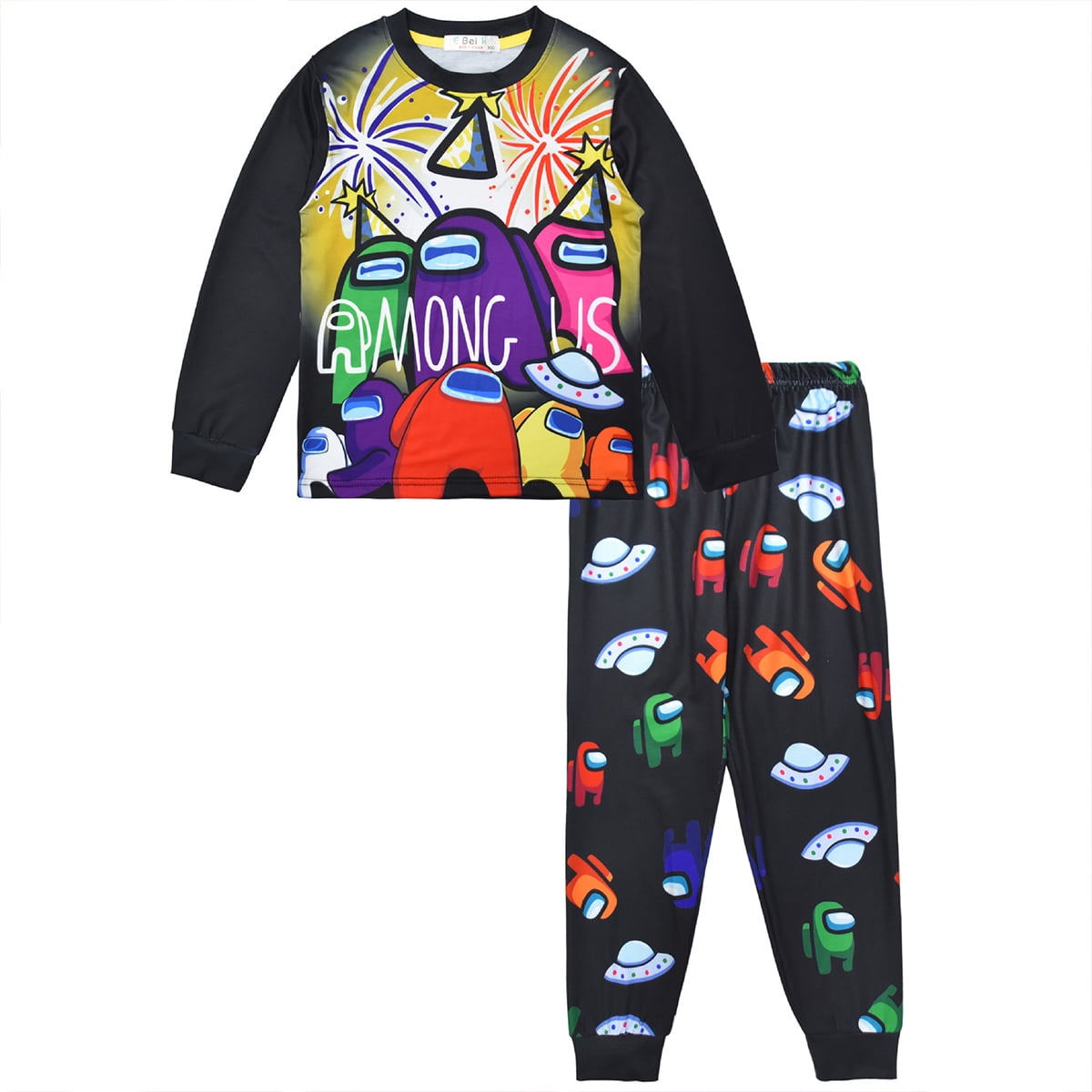Boys Among Us Long Sleeve Pajamas Childrens Game Role Print PJs Set Kids Sleepwear 2 Piece Sets Black Walmart