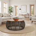 thumbnail image 3 of New Pacific Direct Iris Rattan Coffee Table w/ Wood Top in Espresso Brown, 3 of 5