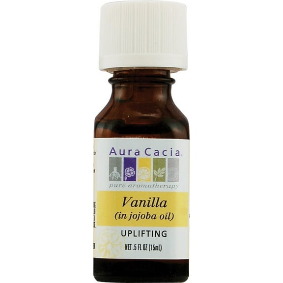 Aura Cacia Pure Essential Oil Vanilla in Jojoba Oil -- 0.5 fl oz