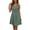 Green, variant on Women's Sleeveless Summer Dress Twist Front V-Neck Button Detail A-Line Mini Dress Casual Solid Color 1pc Sizes S,M,L,XL,XXL in Black,Green,Dark Blue,Wine