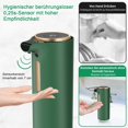 thumbnail image 2 of Dispensador automático de jabón líquido, dispensador de jabón líquido verde de 300 ml con recargable tipo C, dispensador de gel de ducha impermeable IPX4 para cocina y baño, 2 of 5
