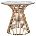 SAFAVIEH Whent Rattan Round Accent Table, Honey Brown Wash/Black ...