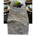 thumbnail image 1 of Marble Texture Linen Burlap Table Runner 14 x 72 Inch, Dinning Table Runner for Farmhouse, Wedding, Party, Barbecue - Marble Ink Texture Background Pattern Print Table Decor, 1 of 8