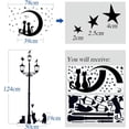 thumbnail image 2 of Juego de 2 pegatinas de pared con diseño de gato, autoadhesivas, color negro, para farola, estrella, gato, decoración de pared para salón, habitación infantil, gato, 2 of 6