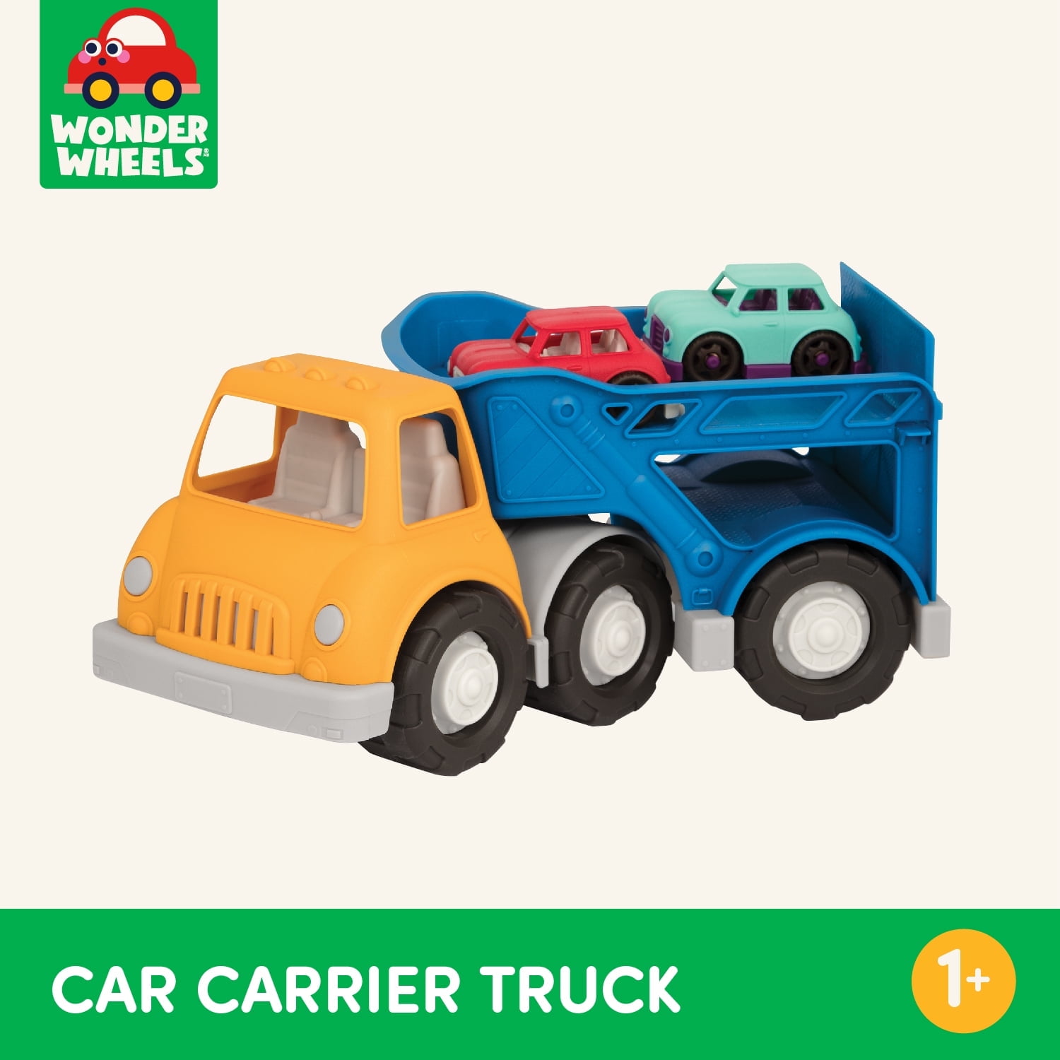 Battat Car Carrier Toy Truck with 2 Mini Cars, Toddler and Preschool Toys