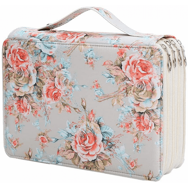 Portable Colored Pencil Case Rose Pencil Case Slot Holds 200 Slots