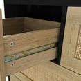 thumbnail image 5 of 4 Drawers Rattan Cabinet,for Bedroom,Living Room,Dining Room,Hallways,Easy Assembly, Black, 5 of 7