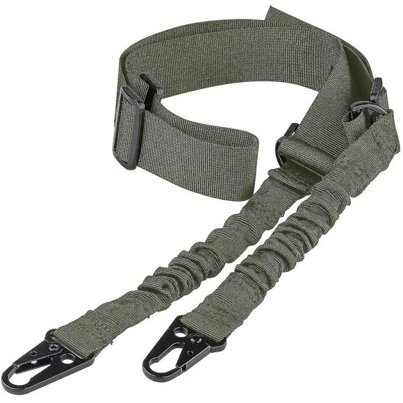 Yaju Two Points Rifle Sling With Length Adjuster Traditional Sling With Metal Hook For Outdoors (1 Piece, Army Green)