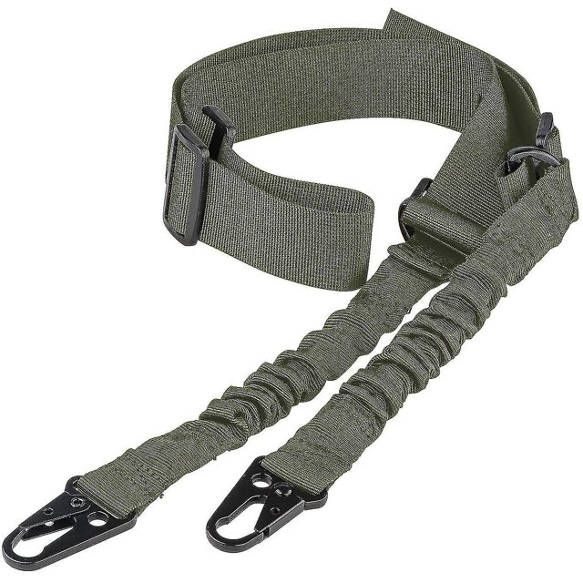 Yaju Two Points Rifle Sling With Length Adjuster Traditional Sling With Metal Hook For Outdoors (1 Piece, Army Green)