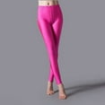 thumbnail image 2 of Prolriy Leggings for Women Glossy Casual High Waisted Elastic Yoga Pants for Women Wearing Slim Fitting 9 Point Candy Colored Leggings Womens Leggings Womens Pants Hot Pink, 2 of 4