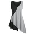 thumbnail image 1 of Tank Top Asimétrico con Estampado de Color Bloque en Talla Extra Rosegal  Camisetas sin mangas de talla grande, 1 of 5