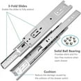 thumbnail image 2 of Metal Rails for Home Office Furniture, Stainless Steel Drawer Slides Heavy Duty Ball Bearing Tracks for Quiet Sliding, Side Mount 3-Fold Extension for Kitchen Cabinets Wardrobes (20cm Length), 2 of 5