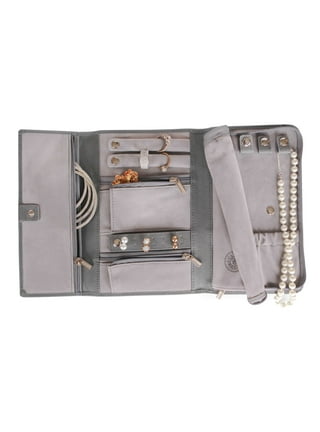 Orange Faux Leather Woven Texture 2 Layer Briefcase Anti Tarnish Jewelry Box