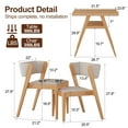 thumbnail image 5 of Solid Wood 3-Piece Bistro Dining Table Set, Bistro Stacking Table and Chairs Set of 2 with Padded Seat, Dinette for Kitchen, Dining Room, Patio, Tavern, Balcony (Natural), 5 of 10