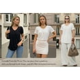 thumbnail image 6 of MOYIKO Womens T Shirts Short Sleeve Pleated Peplum Babydoll Summer Tops V Neck Dressy Casual Tunic, 6 of 7