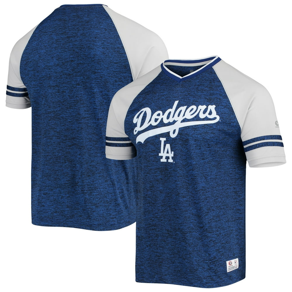 Los Angeles Dodgers Stitches Team Raglan VNeck Jersey Heathered