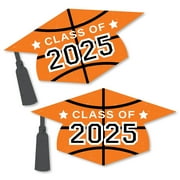 Big Dot of Happiness Grad Basketball - Grad Cap Decorations DIY 2025 Graduation Large Party Essentials - Set of 20