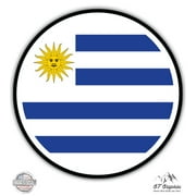 Uruguay Flag - 3" Vinyl Sticker - For Car Laptop I-Pad Phone Helmet Hard Hat - Waterproof Decal