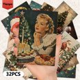 thumbnail image 2 of 32Pcs Vintage Christmas Star Postcard Set 3.94X5.7In Greeting Message Cards, 2 of 7