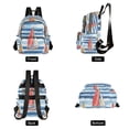 thumbnail image 4 of FORMRS Mini Backpack Purse for Women Quilted Travel Daypack Casual Shoulder Bag, Red Sailboats, 4 of 7