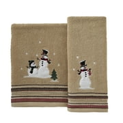 SKL Home by Saturday Knight Ltd. Rustic Plaid Snowman 2 Piece Hand Towel in Wheat