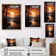 thumbnail image 4 of Designart "Romantic Landscape Sunset Charm I" Romantic Landscape Floater Framed Wall Art Living Room, 4 of 7