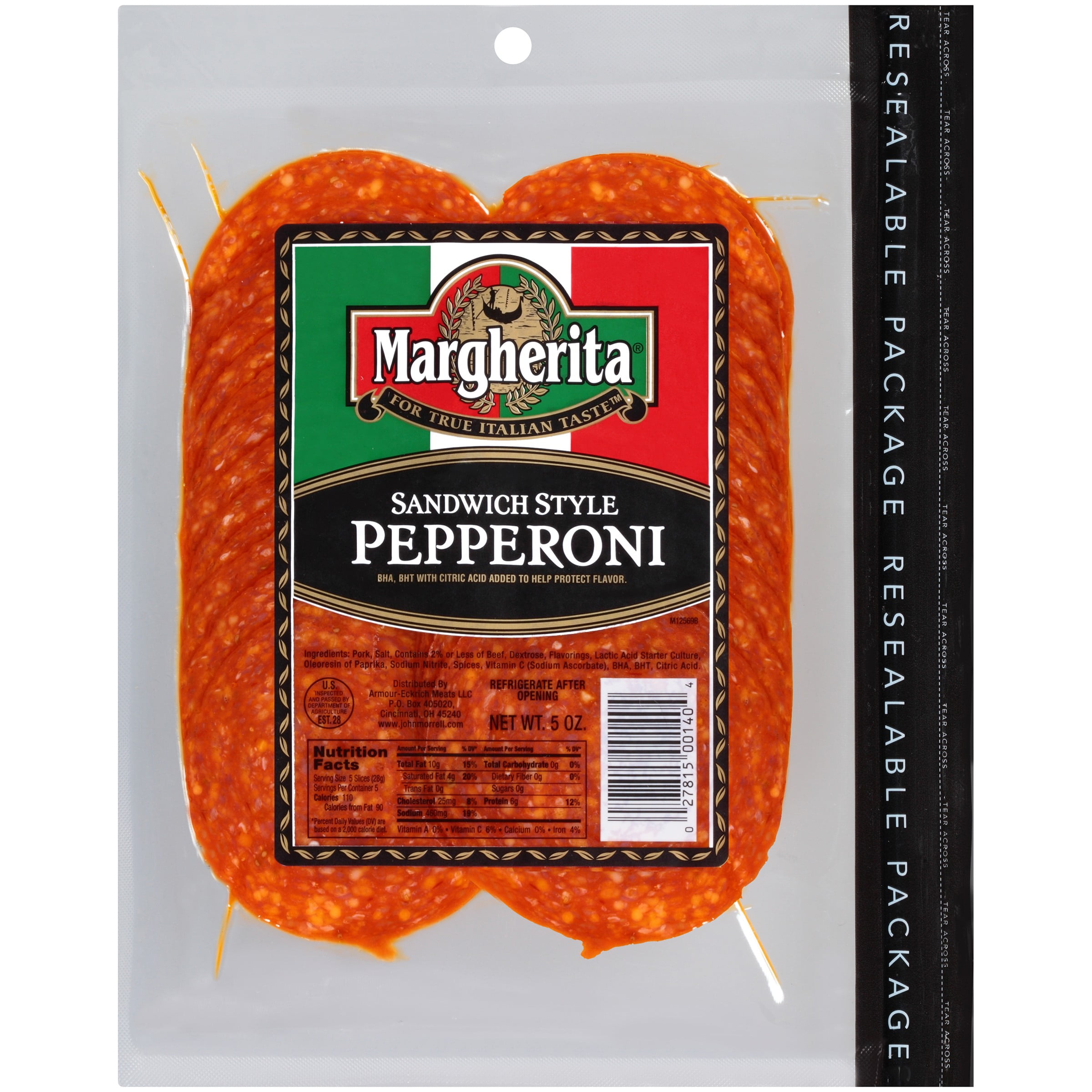 Margherita Slow Cured Sandwich Style Pepperoni Slices, 5 oz - Walmart.com