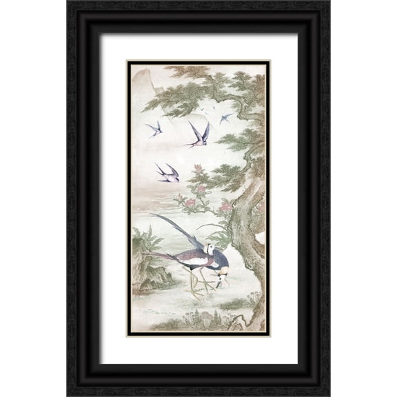 Hunziker, Steve 9x14 Black Ornate Wood Framed with Double Matting Museum Art Print Titled - Chinoiserie I