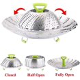 thumbnail image 5 of Vegetable Steamer Basket, Stainless Steel Folding Steamer Basket Insert for Veggie Fish Seafood Cooking, Expandable to Fit Various Size Pot (5.1" to 9" Triangle), 5 of 8