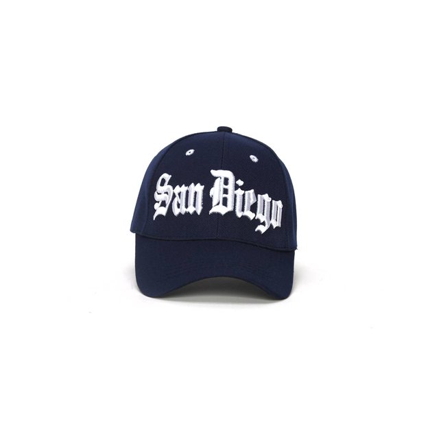 City Caps Olde English Adjustable Baseball Hat - San Diego - Navy