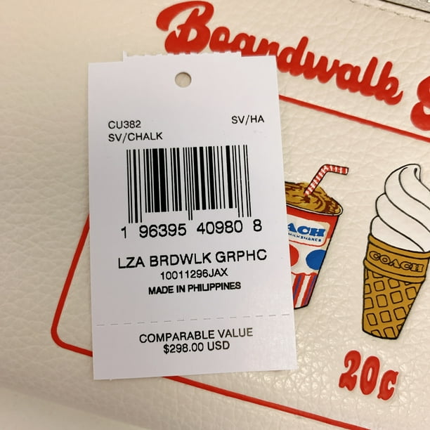 Coach CU382 Long Zip Around Wallet With Boardwalk Graphic IN Chalk