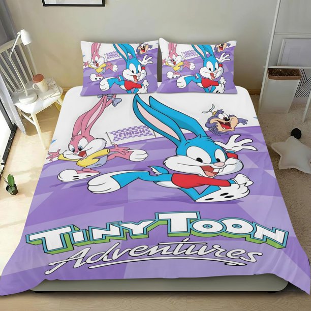 Tiny Toon Adventures Conjunto de sábanas temático, trío de piezas, cómodo y amigable con la piel, diseño único, regalo de decoración para el hogar para familiares, amigos y fans,173cm *218cm