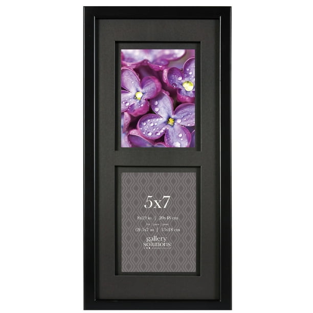 GALLERY SOLUTIONS 8X19 BLACK FRAME, DOUBLE MATTED TO 2 5X7 Walmart
