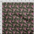 thumbnail image 4 of oneOone Tissu Popeline de Coton Sergé Rose Floral Rétro Matériel de Couture Imprimé Tissu au Mètre 56 Pouces de Large, 4 of 5