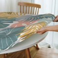 thumbnail image 4 of Tropical Palm Leaves Tablecloth Elastic Edged Round Fitted Table Cover Waterproof for Indoor Outdoor Dinning Fit 45'''' - 50'''' Table, Medium, 4 of 6
