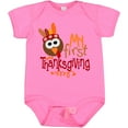 thumbnail image 3 of Inktastic My 1st Thanksgiving Cute Turkey with Feathers Boys or Girls Baby Bodysuit, 3 of 5