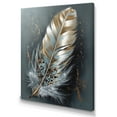 thumbnail image 2 of Designart "Gold Feather Wanderlust IV" Glam Feather Wall Art For Bathroom, 2 of 5