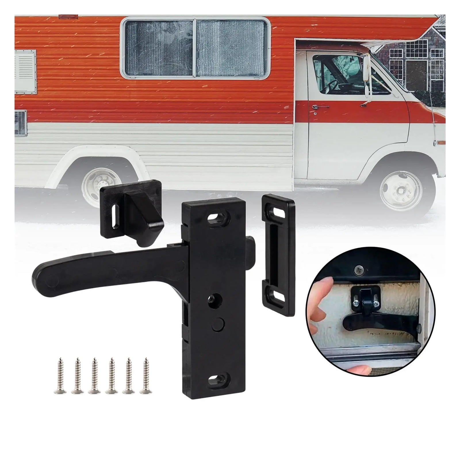 RV Screen Door Latch Entry Door Hardware Supplies Right Hand Handle Kit Accessories For RV Travel Trailer Caravan Motorhome ,Simple to Install
