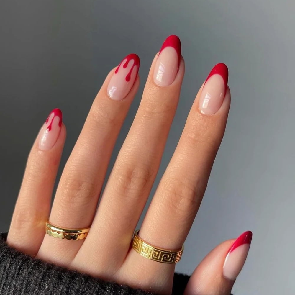 Fofosbeauty 24 pcs Almond Nails Designs 2022, Medium Press on Nails French  Tip Nails, White & Green - Walmart.com