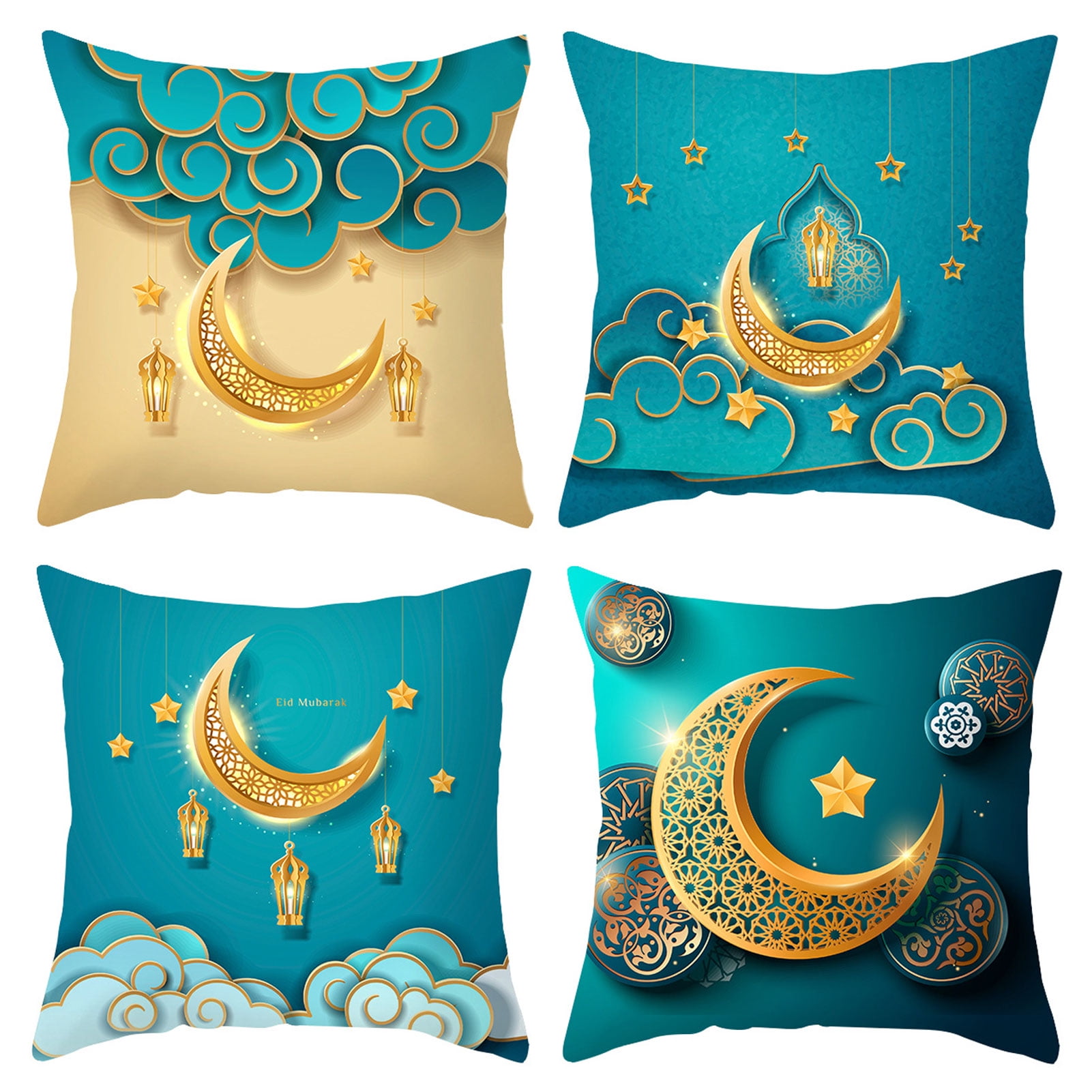 Happy Eid Mubarak Ramadan Sofa Cushion Cover Soft Pillow Case Islam Decor Supply 