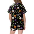thumbnail image 5 of NIEWTR Girls' Pajamas Kids Toddler Summer Cartoon Print Short Sleeve Shorts Sleepwear Outfits Halloween Pajamas, 5 of 5