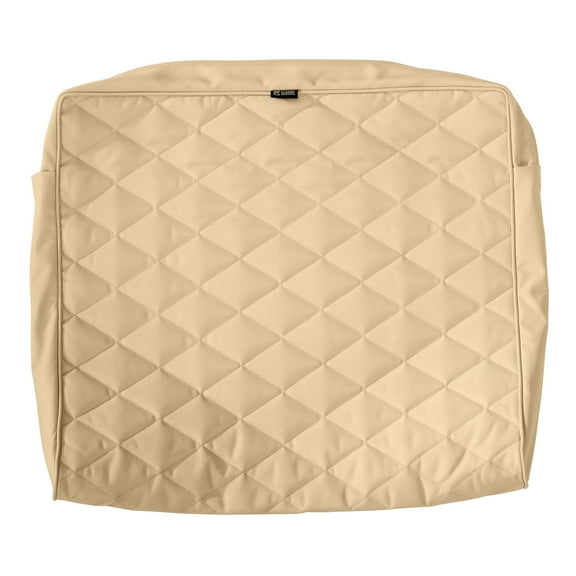 Classic Accessories Montlake FadeSafe Water-Resistant Wide Back Lounge Quilted Cushion Cover, 21 x 20 x 4 inch, Chamomile