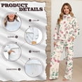 thumbnail image 7 of SCRAWLGOD Floral Print Pink Beige Lounge Sets for Women Turtleneck Pullover Sweatshirt Wide Leg Sweatpants Fashion 2 Piece Outfits Casual Sweatsuit Comfortable Tracksuit, S, 7 of 7