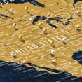 thumbnail image 3 of Elephant Stock Push Pin World Map - Gold Wall Art - Map Canvas Art - 39" x 26", 3 of 8