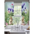 thumbnail image 2 of Spring Easter Sheer Curtains 72 Inch Length 2 Panels for Living Room, Purple Floral Summer Botanical Ombre Voile Kitchen Curtain Set, Luxury Privacy Drapes Window Treatment for Bedroom, 2 of 7