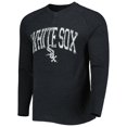 thumbnail image 2 of Men's Concepts Sport Heather Black Chicago White Sox Inertia Raglan Long Sleeve Henley Top, 2 of 3