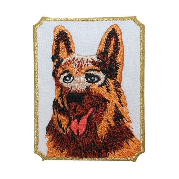 ID 2740 German Shepard Badge Patch Dog Puppy Breed Embroidered Iron On Applique