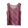 thumbnail image 5 of Liweisiy Women's Vintage Tank Tops Floral Sleeveless Crewneck Loose Fit Shirts Summer Casual Layering Tops Coffee-2 M, 5 of 6