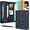 Dark Blue, variant on NATISERAUM Portfolio Binder, Includes 10 Sheet Protectors and 3 Notepads, 3-Ring Folder Organizer,A4 Vegan Leather Zipper Binders ,Business Office Conference Clipboards