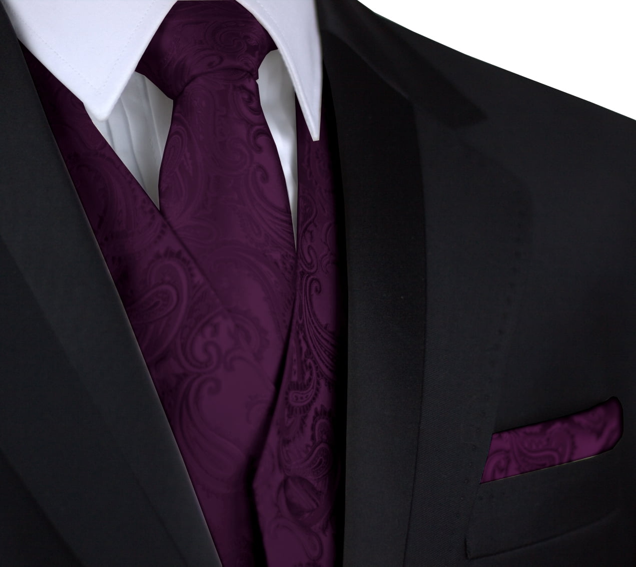 Formal Tuxedo Vest, Tie \u0026 Hankie Set 